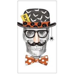 Mary Lake-Thompson Skeleton With Funny Glasses Towel