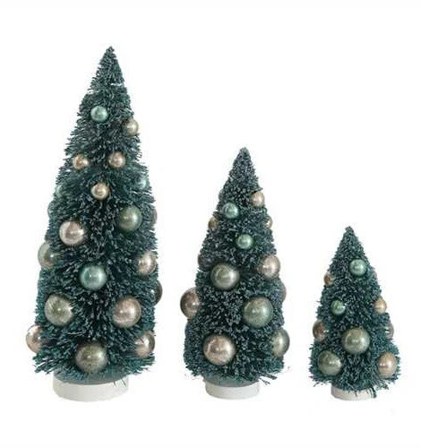 Creative Co-Op Vintage Blue Bottle Brush Trees Christmas 3 Creative Co-Op Vintage Blue Bottle Brush Trees Christmas