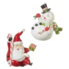 Raz New! Retro Snowman And Santa Ornaments