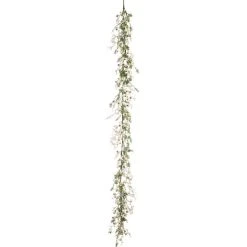 Napco Snowy Pearl Crabapple And Boxwood Garland