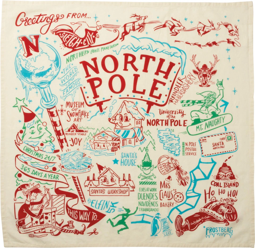 Primitives By Kathy This Way To The North Pole Kitchen Towel 3 Primitives By Kathy This Way To The North Pole Kitchen Towel