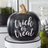 K&K Interiors New! Trick Or Treat Pumpkin, Black