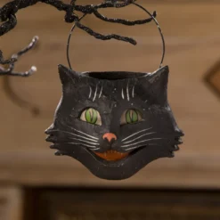 Bethany Lowe Vintage Sassy Cat Bucket, Small