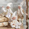 Raz Winter White Posable Elves, 16"