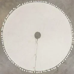 Ragon House Winter White Tree Skirt With Pom Poms, 50" New!